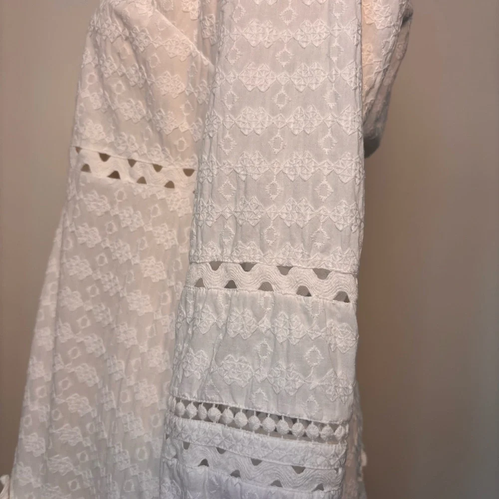 Veronica Beard Daeja V-Neck Eyelet Intricate Lace 3/4 Sleeves Mini Dress Size XS - Picture 8 of 14